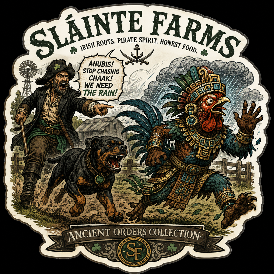 Chasing Chaak Sláinte Farms die-cut sticker