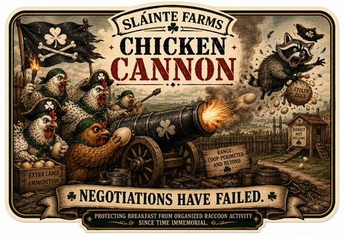 Chicken Cannon Sláinte Farms Egg Carton Exclusives die-cut sticker