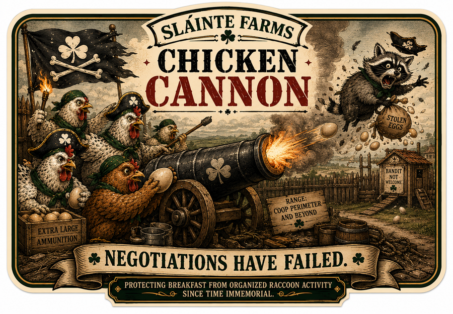 Chicken Cannon Sláinte Farms Egg Carton Exclusives die-cut sticker
