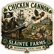 Chicken Cannon-MegaMart Sláinte Farms die-cut sticker