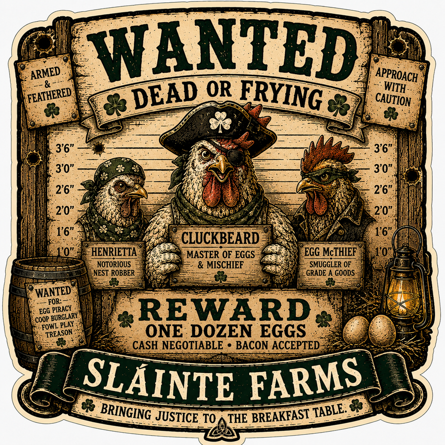 Dead or Frying Sláinte Farms die-cut sticker