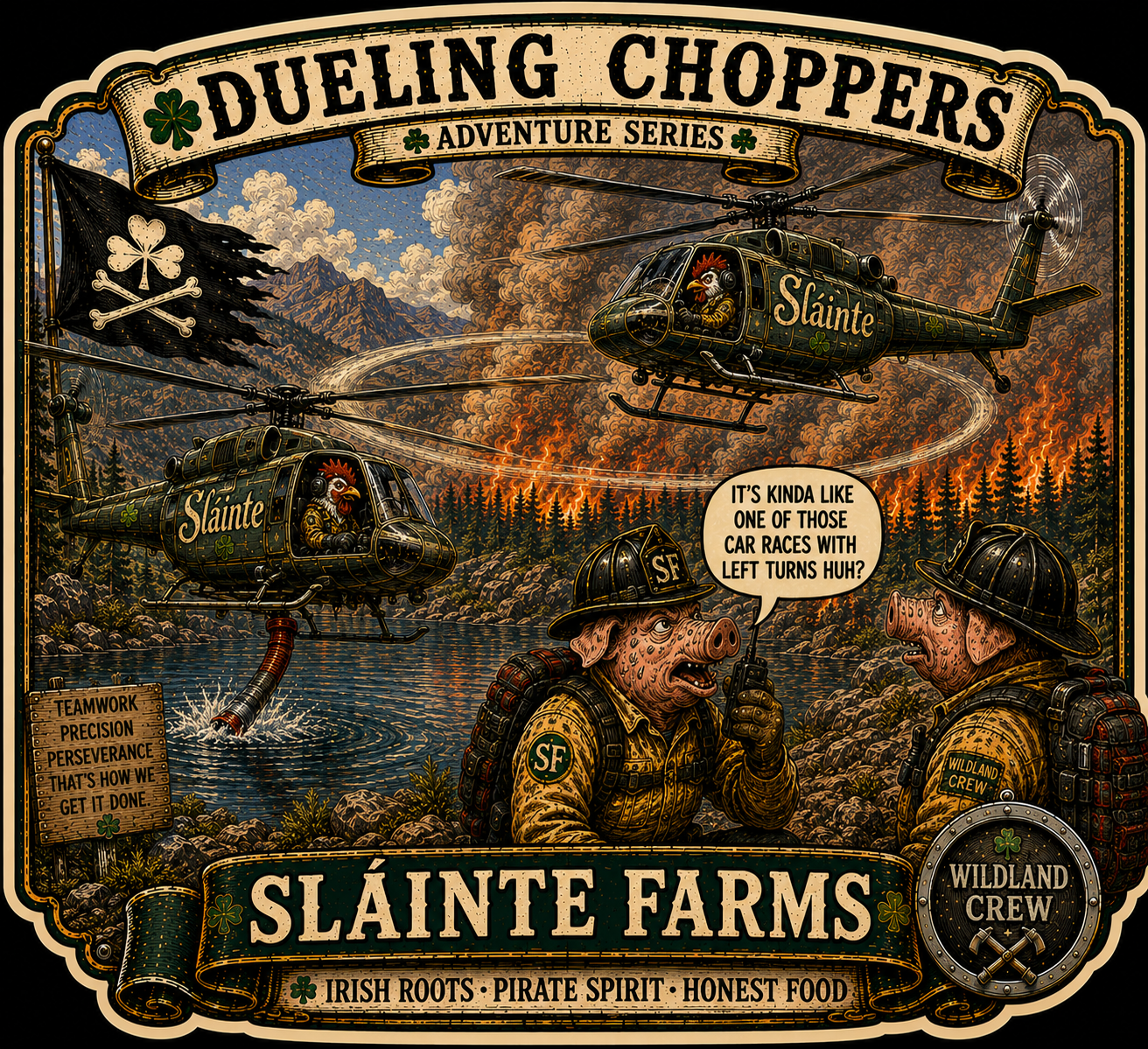 Dueling Choppers Sláinte Farms Adventure Collection sticker