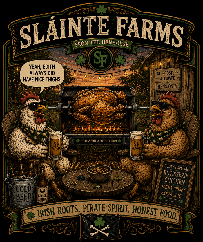 Edith's Nice Thighs BBQ Apron | From the Henhouse Collection | Sláinte Farms