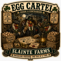 Egg Cartel B Sláinte Farms die-cut sticker