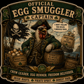 Egg Smuggler Captain Sláinte Farms die-cut sticker