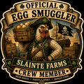 Egg Smuggler Crew Member Sláinte Farms die-cut sticker