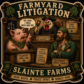 Farmyard Litigation Sláinte Farms die-cut sticker