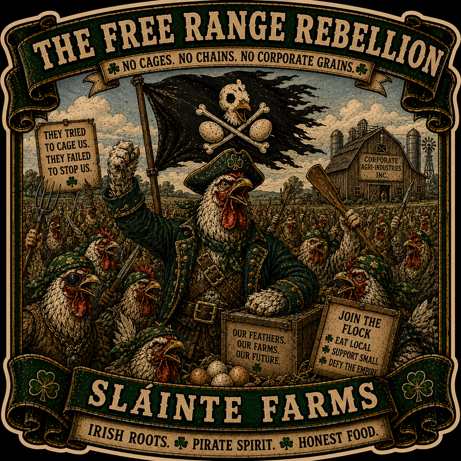 Free Range Rebellion #2 Sláinte Farms die-cut sticker