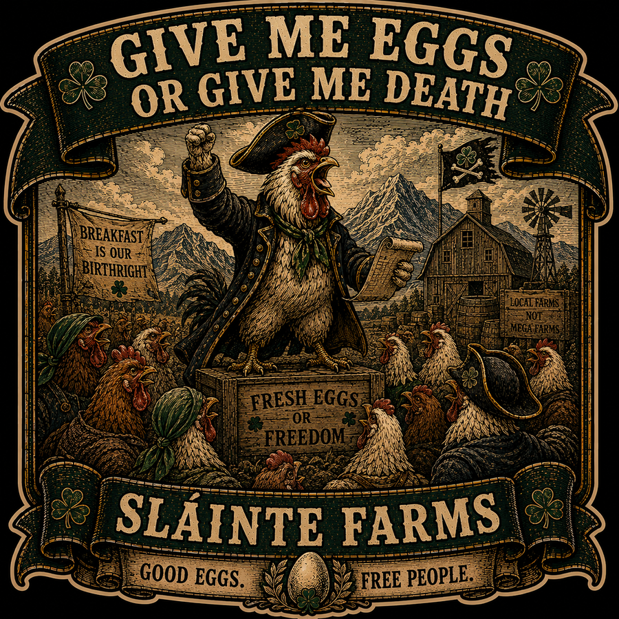 Liberty or Death Sláinte Farms die-cut sticker