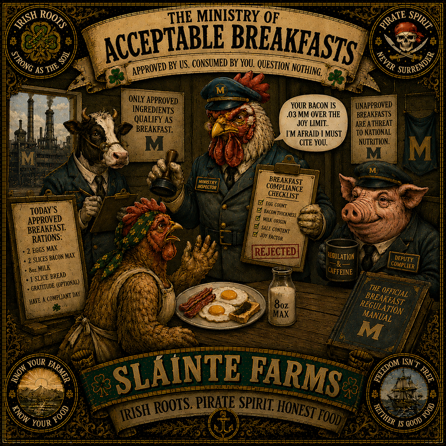 MegaMart Approved Breakfast Sláinte Farms die-cut sticker