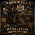Midnight Egg Ride Sláinte Farms die-cut sticker