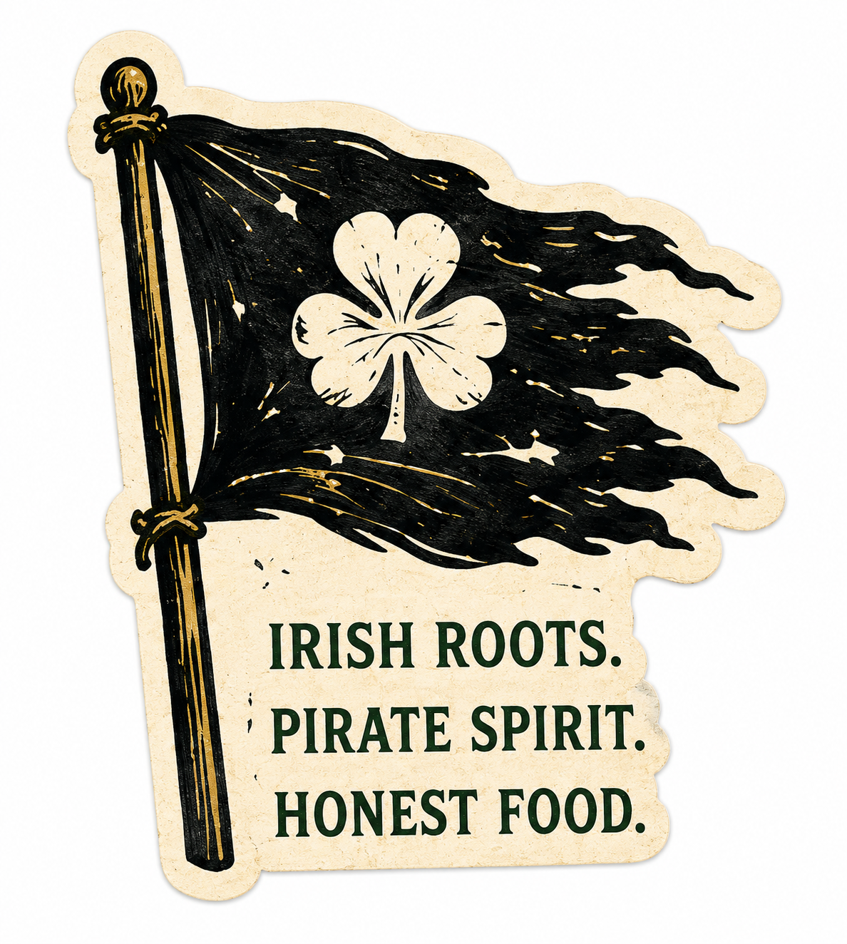 Pirate Farm Flag Sticker #5 Sláinte Farms die-cut sticker