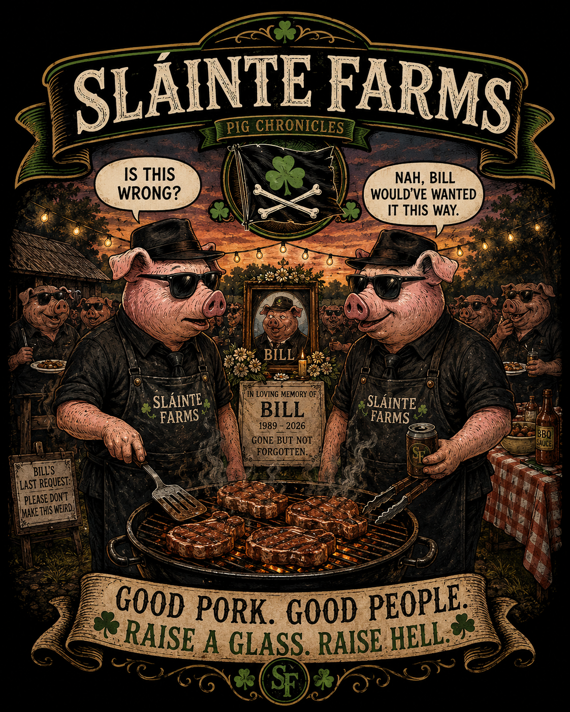 Remembering Bill BBQ Apron | Pig Chronicles | Sláinte Farms