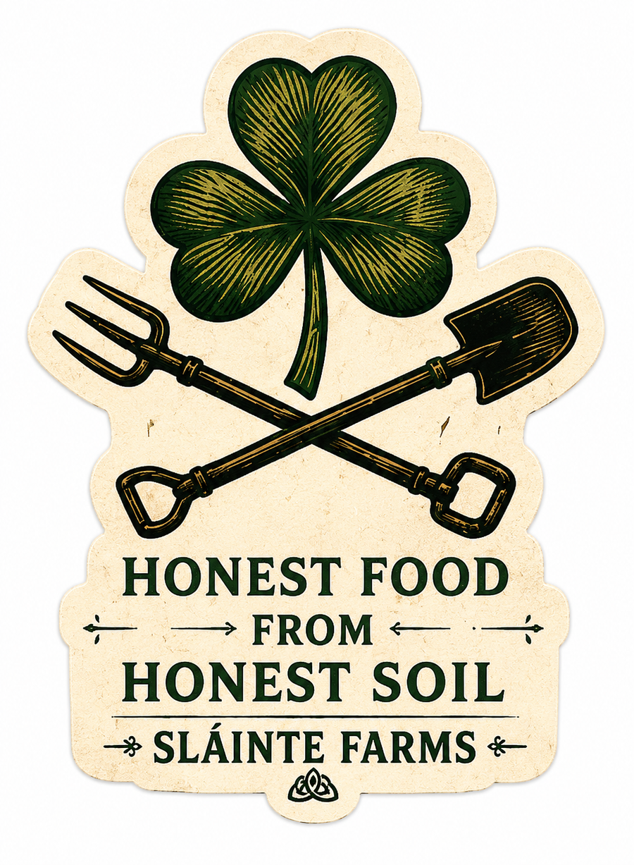 Shamrock and bones sticker #4 Sláinte Farms die-cut sticker