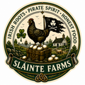 Smuggler Hen and Farm #3 Sláinte Farms die-cut sticker