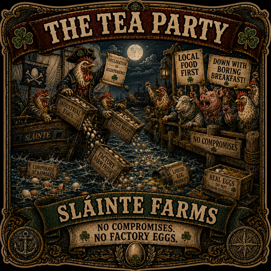 Tea Party Sláinte Farms die-cut sticker