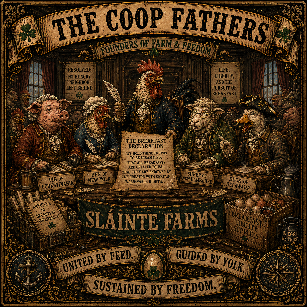 The Coop Fathers Sláinte Farms die-cut sticker