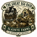 The Great Egg Raid Sláinte Farms die-cut sticker