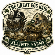 The Great Egg Raid Sláinte Farms die-cut sticker
