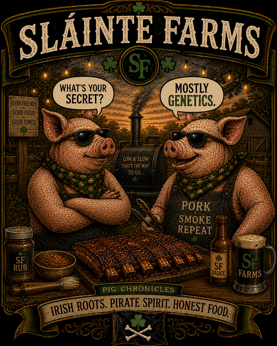 Mostly Genetics BBQ Apron | Pig Chronicles Collection | Sláinte Farms