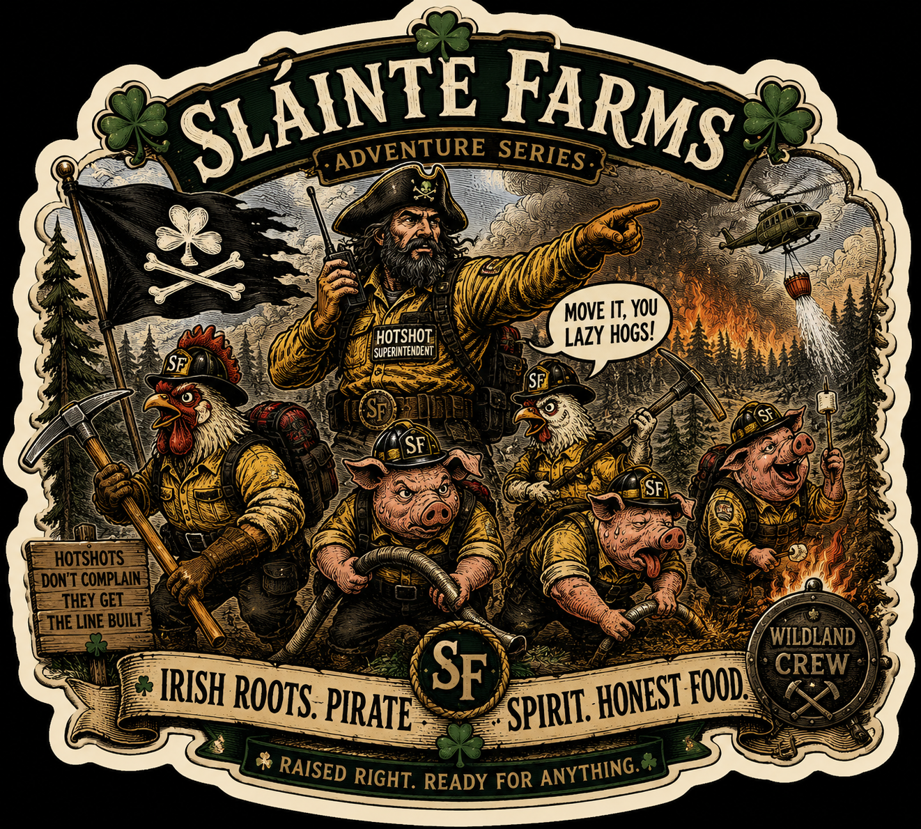 Anubis B Sláinte Farms die-cut sticker