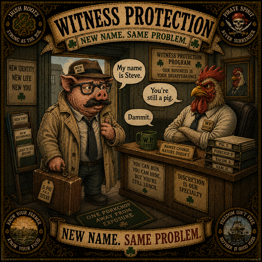Witness Protection Sláinte Farms die-cut sticker